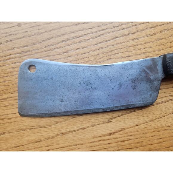Vintage Butcher Meat Cleaver Wood Handle, 12" Overall, 7” Blade 11oz UNBRANDED - Picture 4 of 10